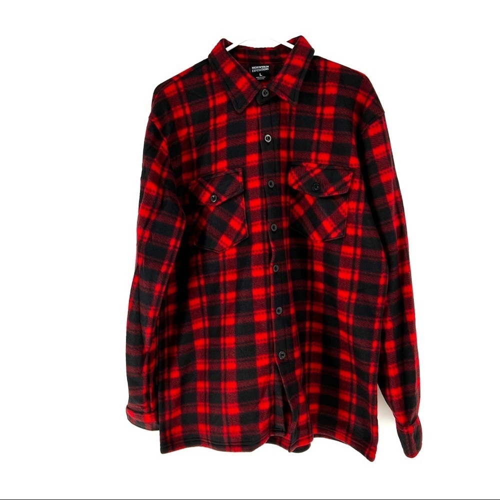 Mountain Expeditions Men's Plaid Button Down Pocket Shirt - L